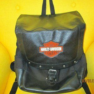 HARLEY DAVIDSON EMBROIDERED BLACK LEATHER DRAWSTRING BACKPACK - clothing &  accessories - by owner - apparel sale 